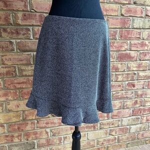 LOFT Gray Mini Skater Skirt